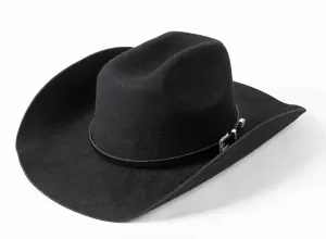 New Retails for $80 Unisex High Quality Designer Fashion 100% Wool Cowboy Solid Color Felt Western Hat, Black