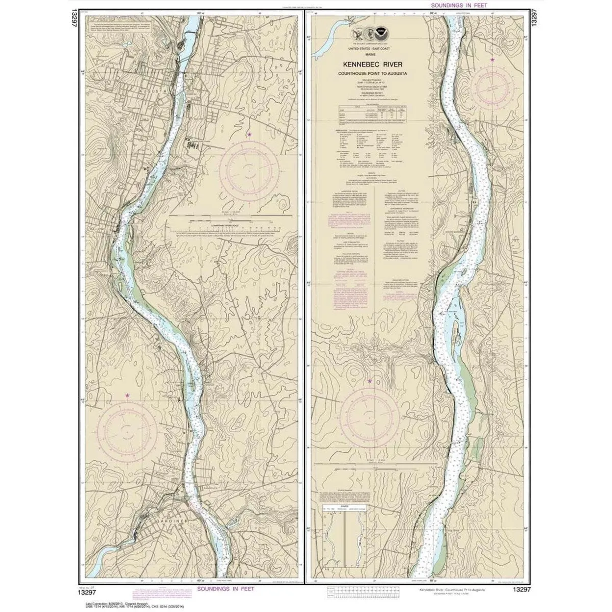 NOAA Chart 13297: Kennebec River Courthouse Point to Augusta