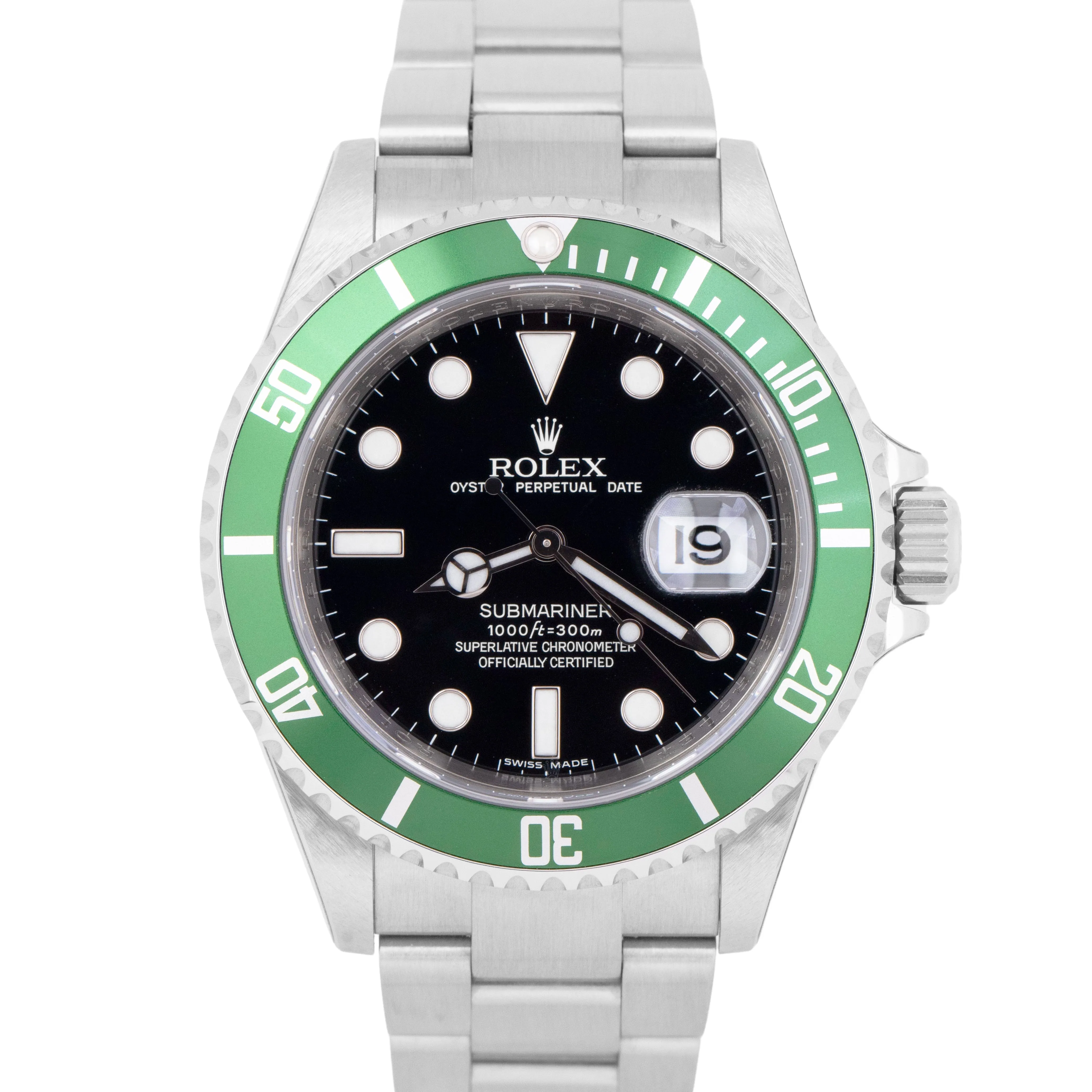 NOS STICKERED PAPERS Rolex Submariner Date KERMIT Green REHAUT 40mm 16610 LV B P