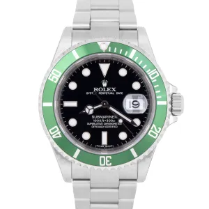 NOS STICKERED PAPERS Rolex Submariner Date KERMIT Green REHAUT 40mm 16610 LV B P