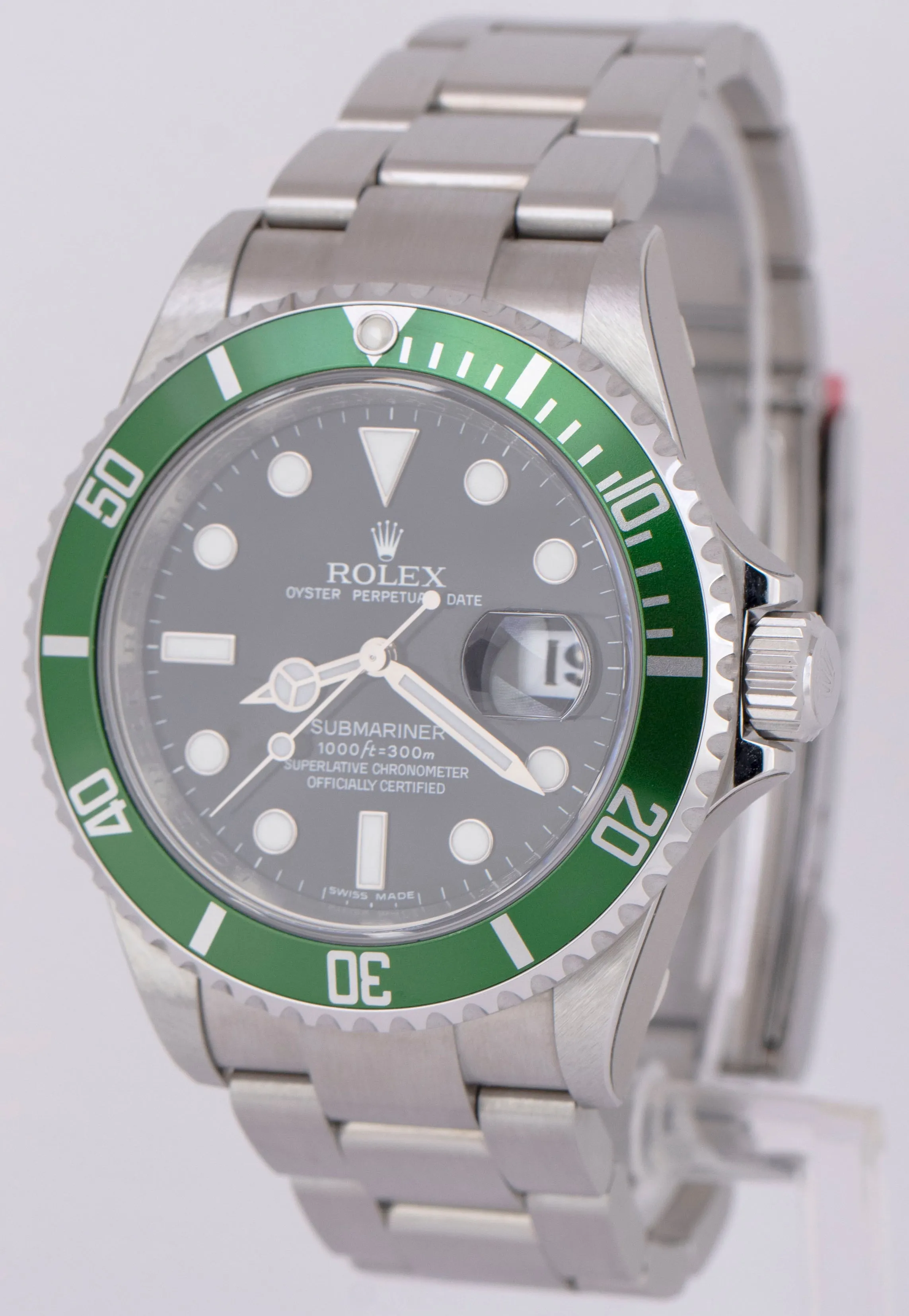 NOS STICKERED PAPERS Rolex Submariner Date KERMIT Green REHAUT 40mm 16610 LV B P