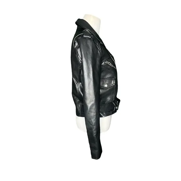 NWOT Women's BLANKNYC Faux Black Leather Moto Jacket – Sz Small