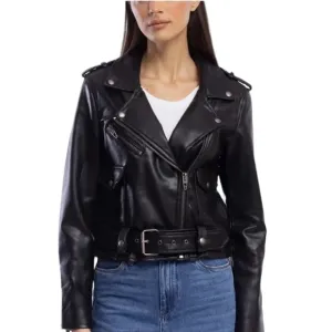 NWOT Women's BLANKNYC Faux Black Leather Moto Jacket – Sz Small