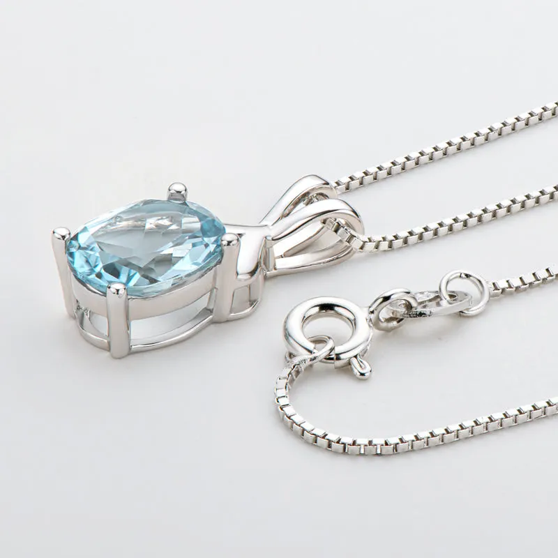 Oval Cut Natural Topaz/Citrine Gemstone Pendant Necklace