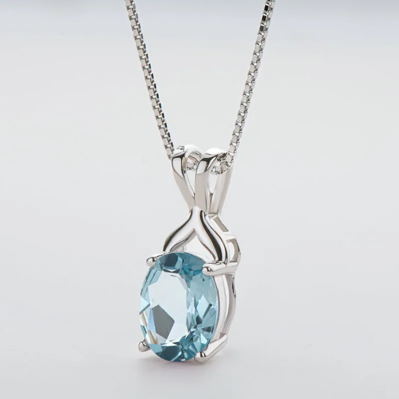Oval Cut Natural Topaz/Citrine Gemstone Pendant Necklace