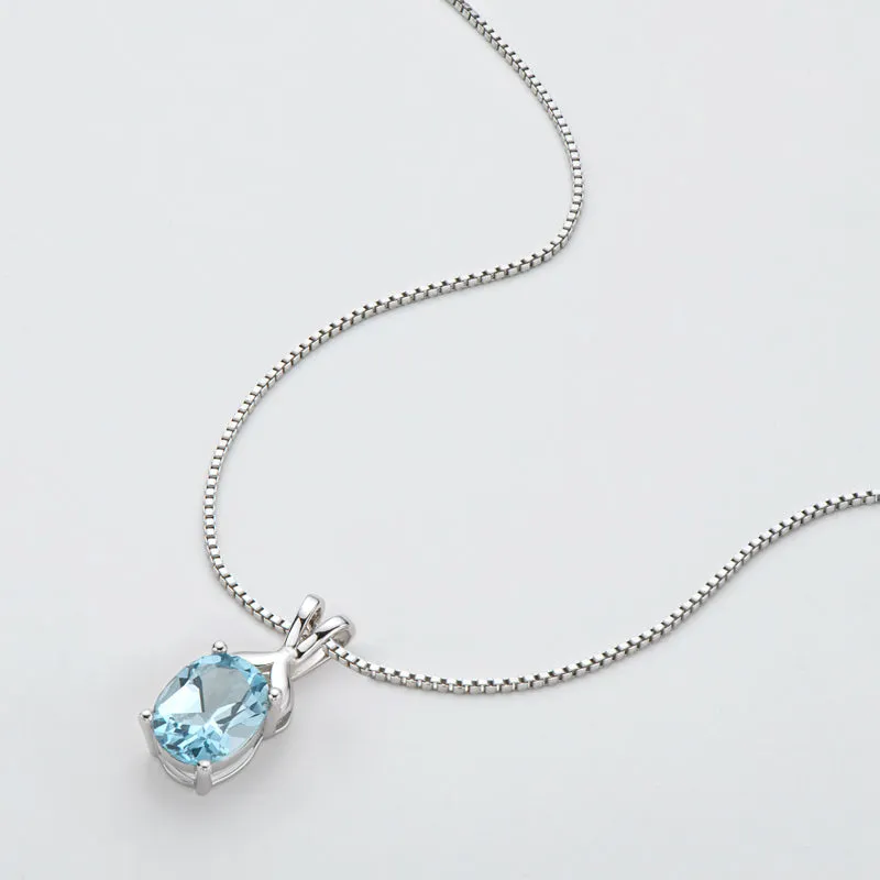 Oval Cut Natural Topaz/Citrine Gemstone Pendant Necklace