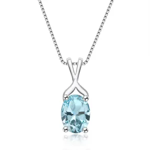 Oval Cut Natural Topaz/Citrine Gemstone Pendant Necklace