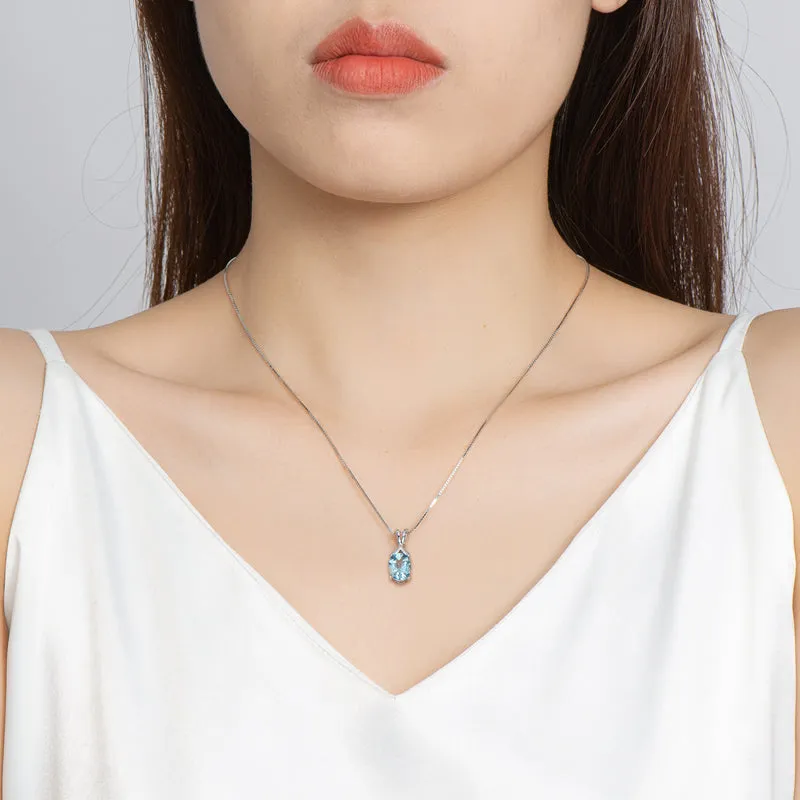 Oval Cut Natural Topaz/Citrine Gemstone Pendant Necklace