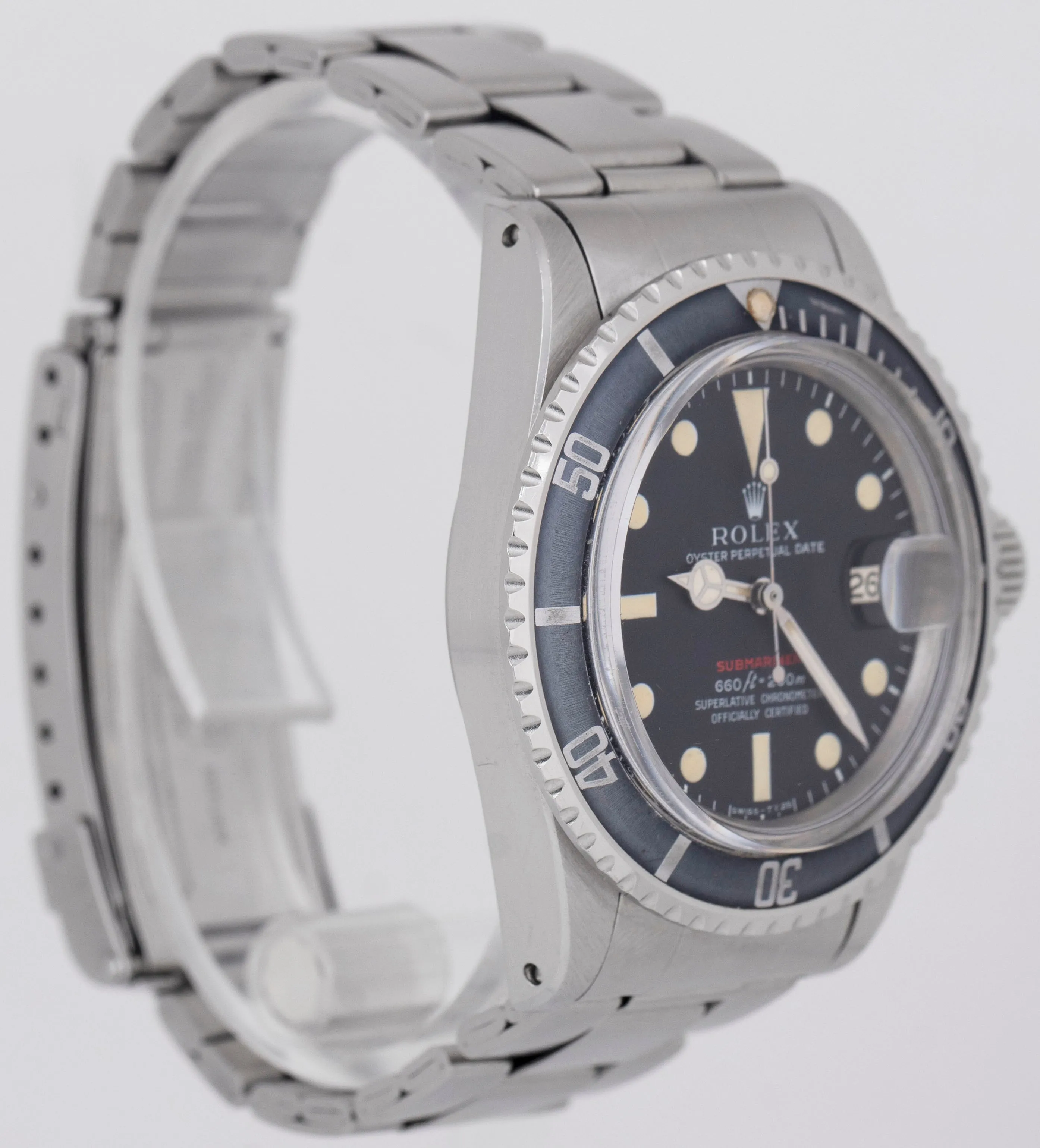 PAPERS Rolex Submariner Date RED 40mm Stainless Steel Oyster 1680 Watch BOX