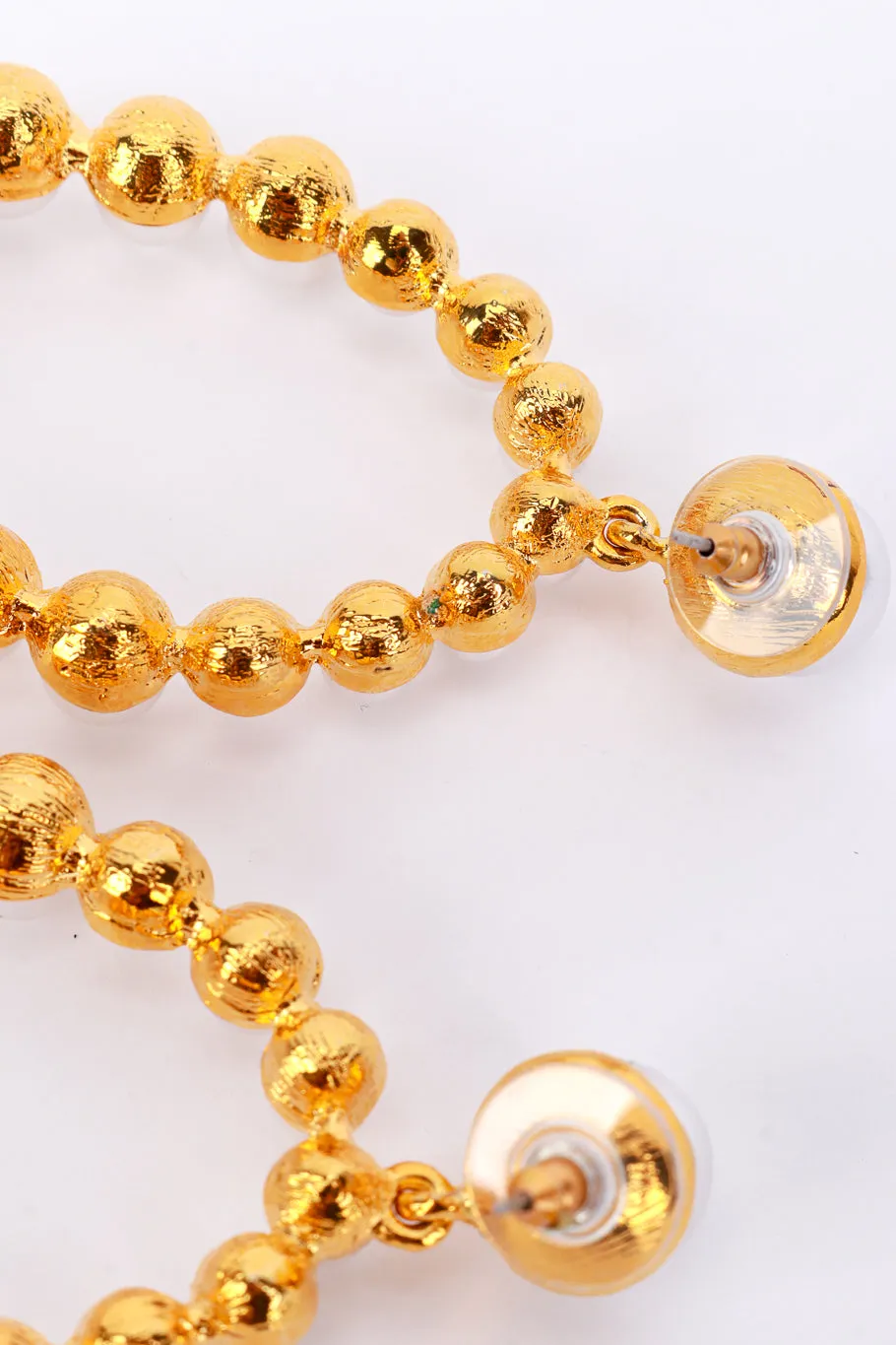 Pearl Oval Hoop Drop Earrings