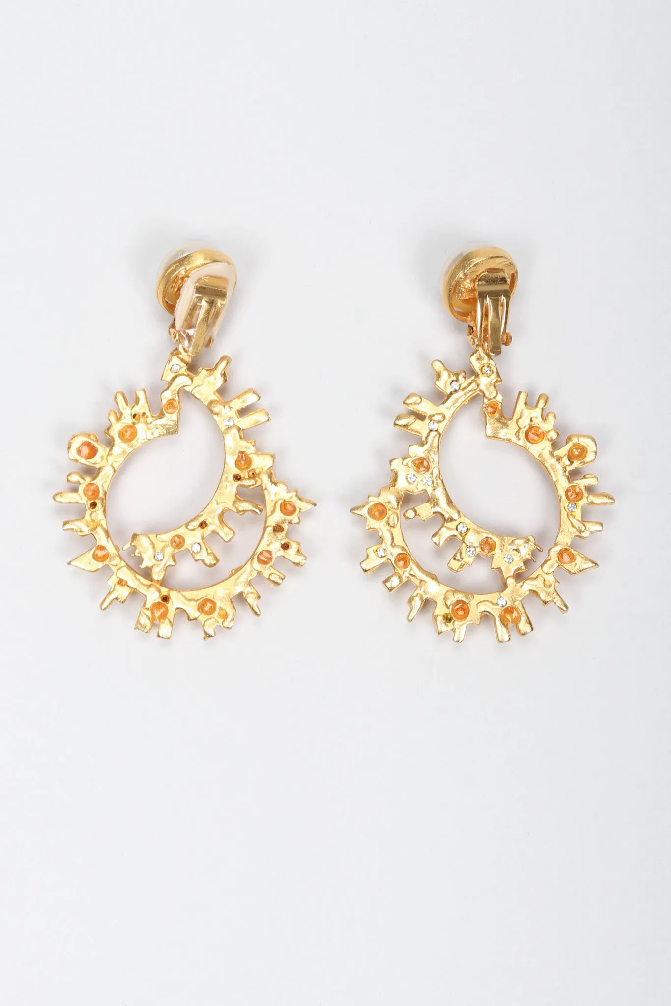 Pearl Spike Hoop Earrings