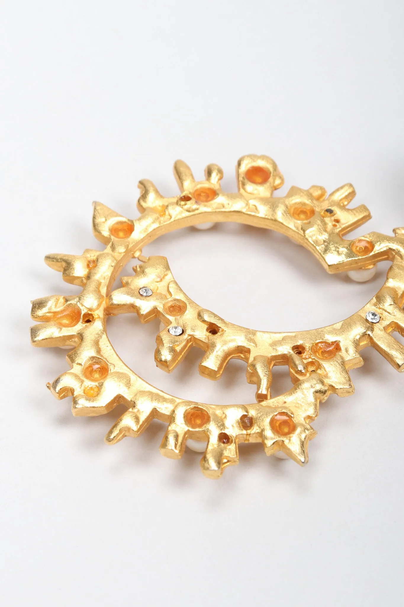 Pearl Spike Hoop Earrings