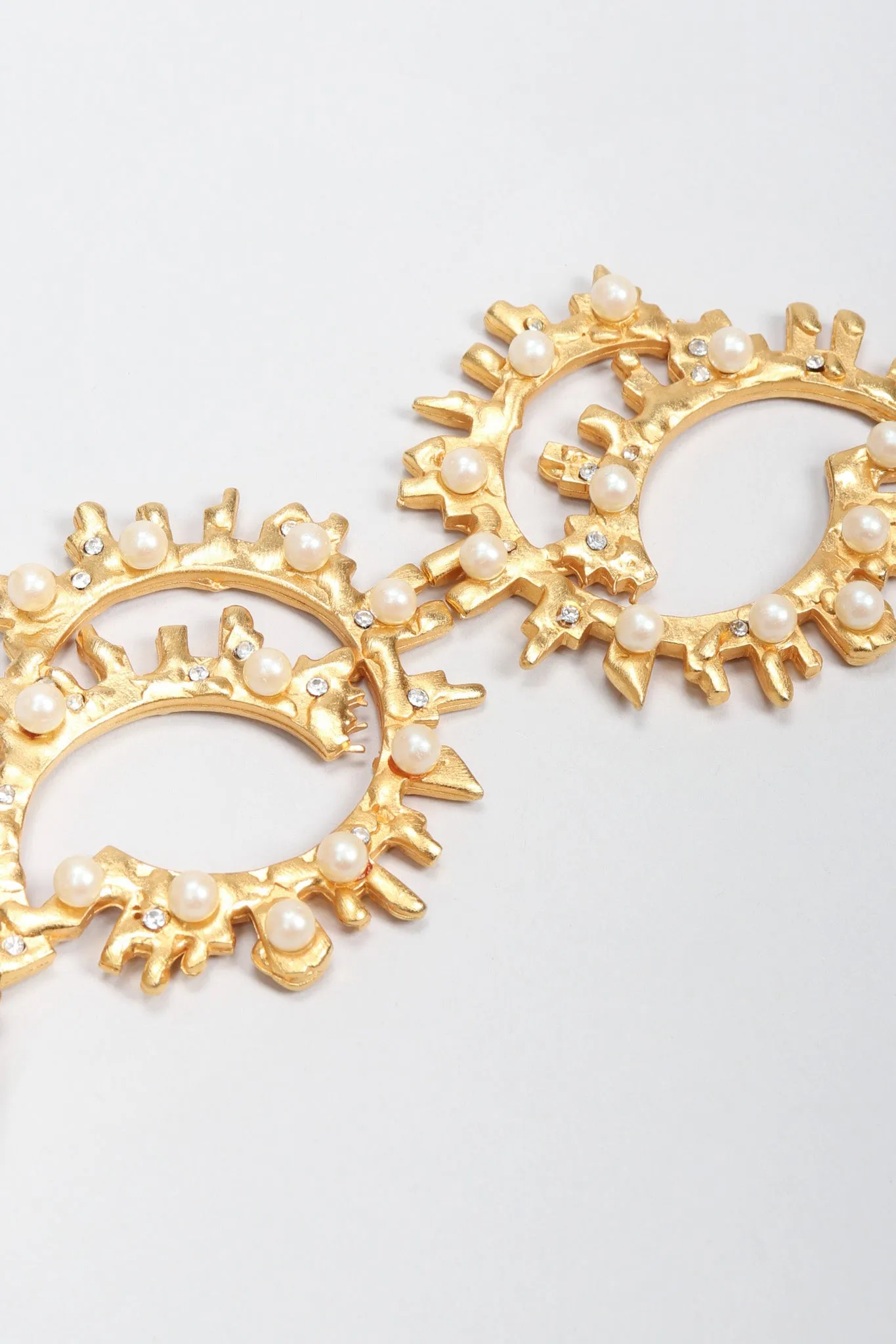 Pearl Spike Hoop Earrings