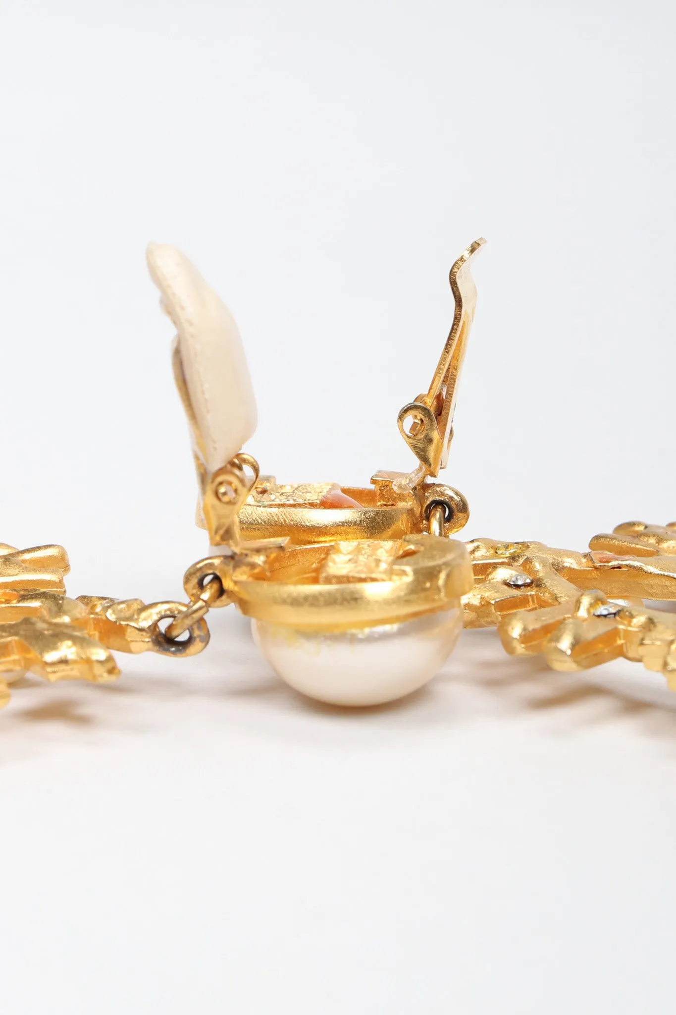 Pearl Spike Hoop Earrings