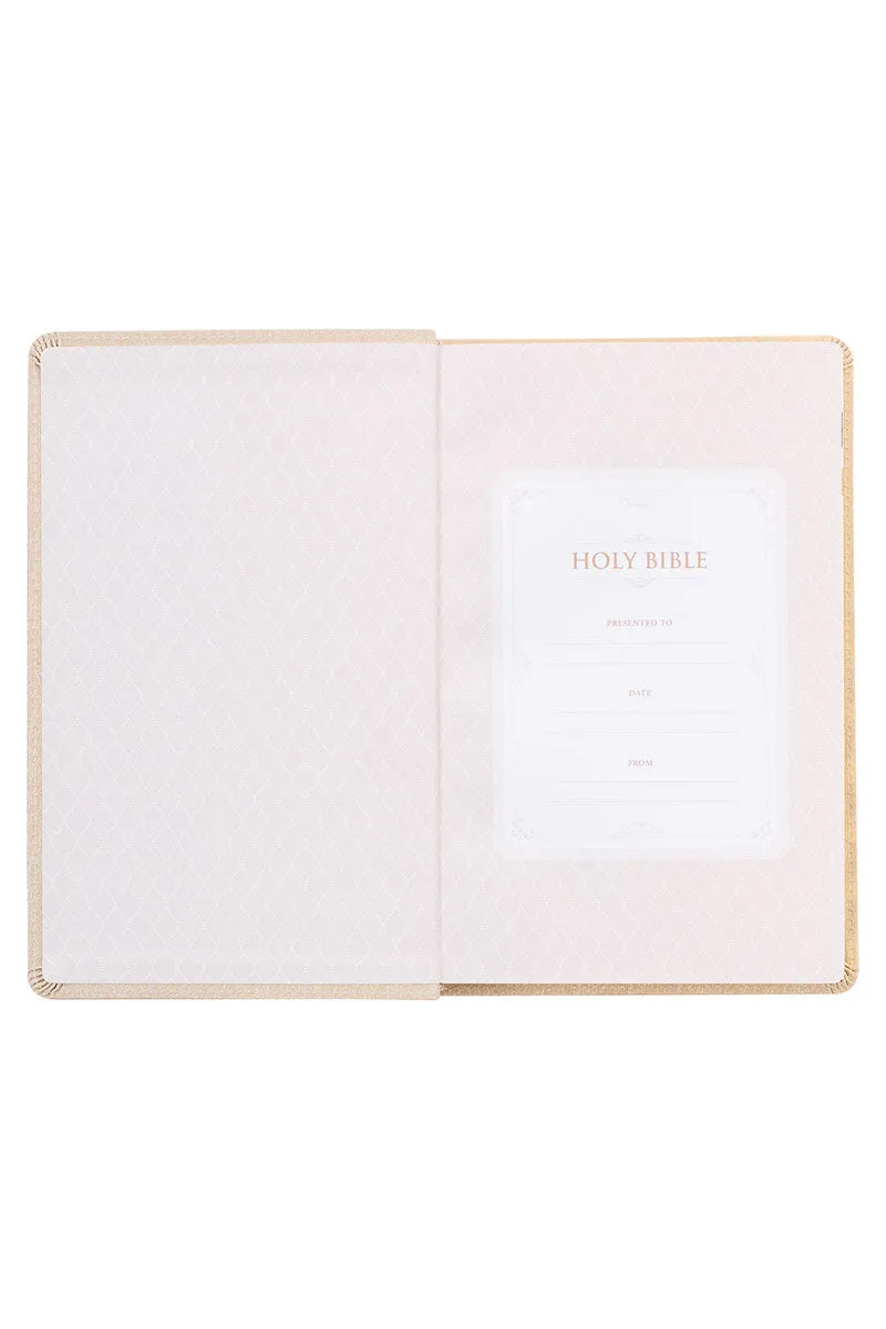 Pearlized Ivory Faux Leather KJV Deluxe Gift Bible with Thumb Index