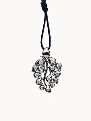 Pendant SNOWFLAKES Leaf Classic 18K white gold blackened