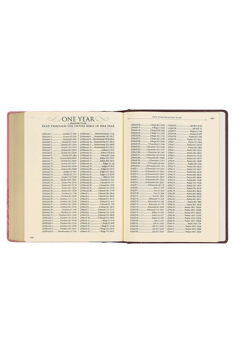 Pink and Brown Faux Leather KJV Note-Taking Bible