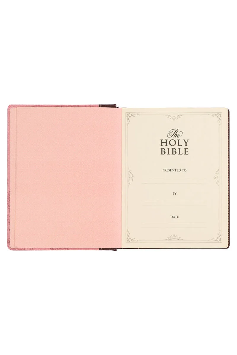 Pink and Brown Faux Leather KJV Note-Taking Bible