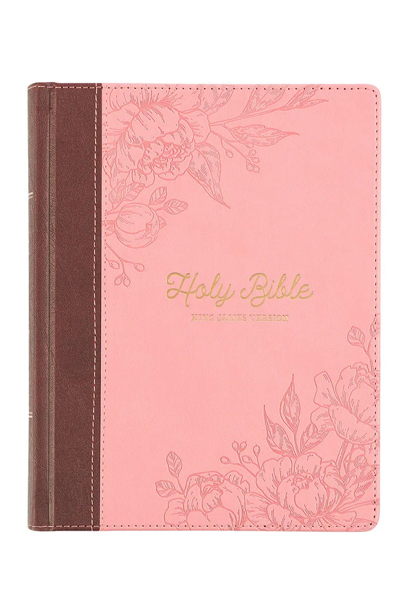 Pink and Brown Faux Leather KJV Note-Taking Bible