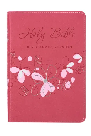 Pink Blossom Faux Leather KJV Compact Bible
