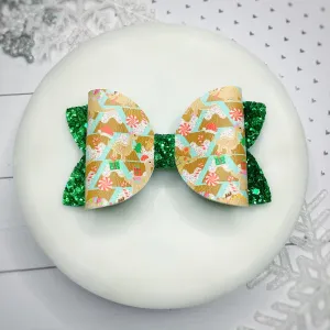 Prehistoric Gingerbread Faux Leather Bow