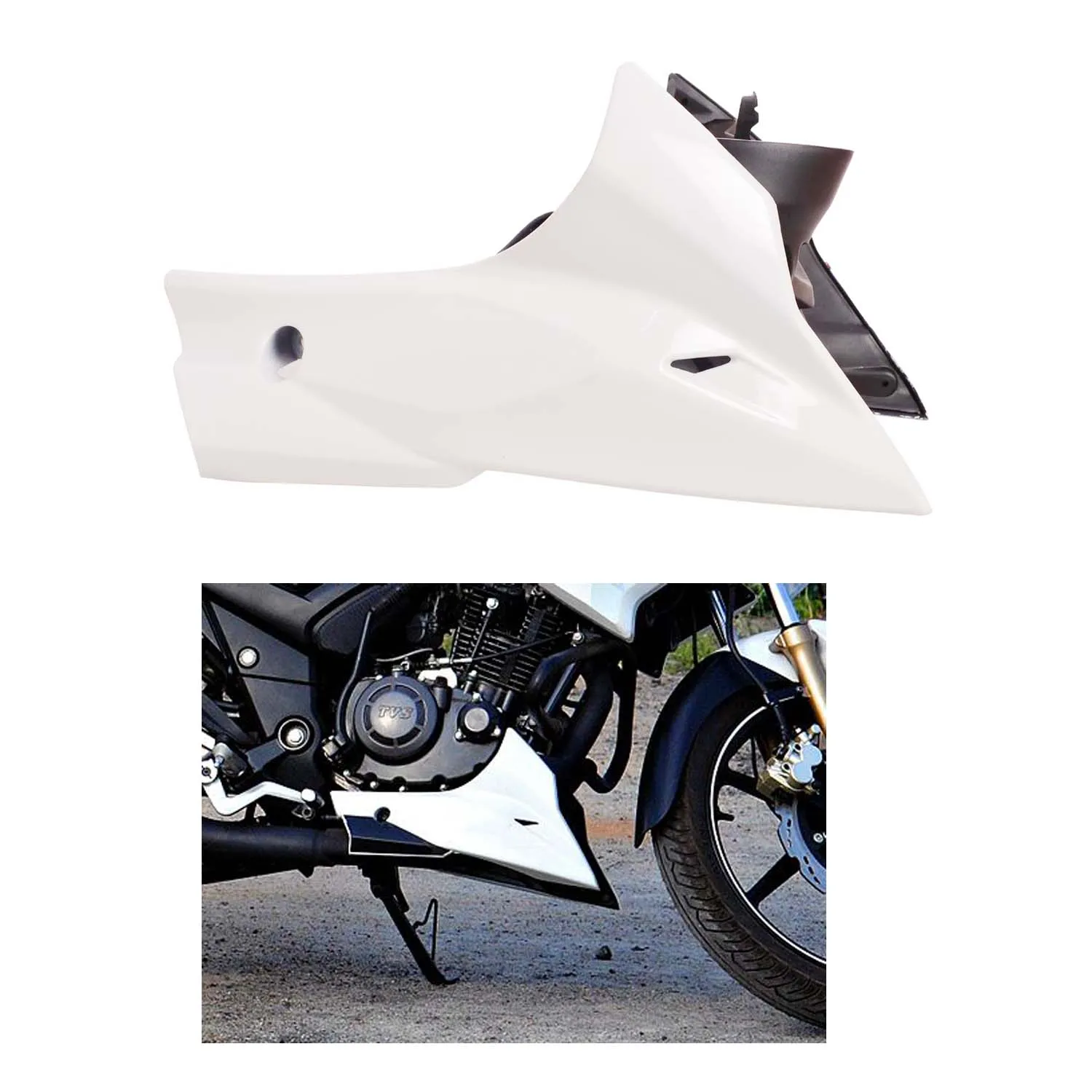 Premium Engine Guard White  For TVS Apache RTR 160,180 BS4,BS6