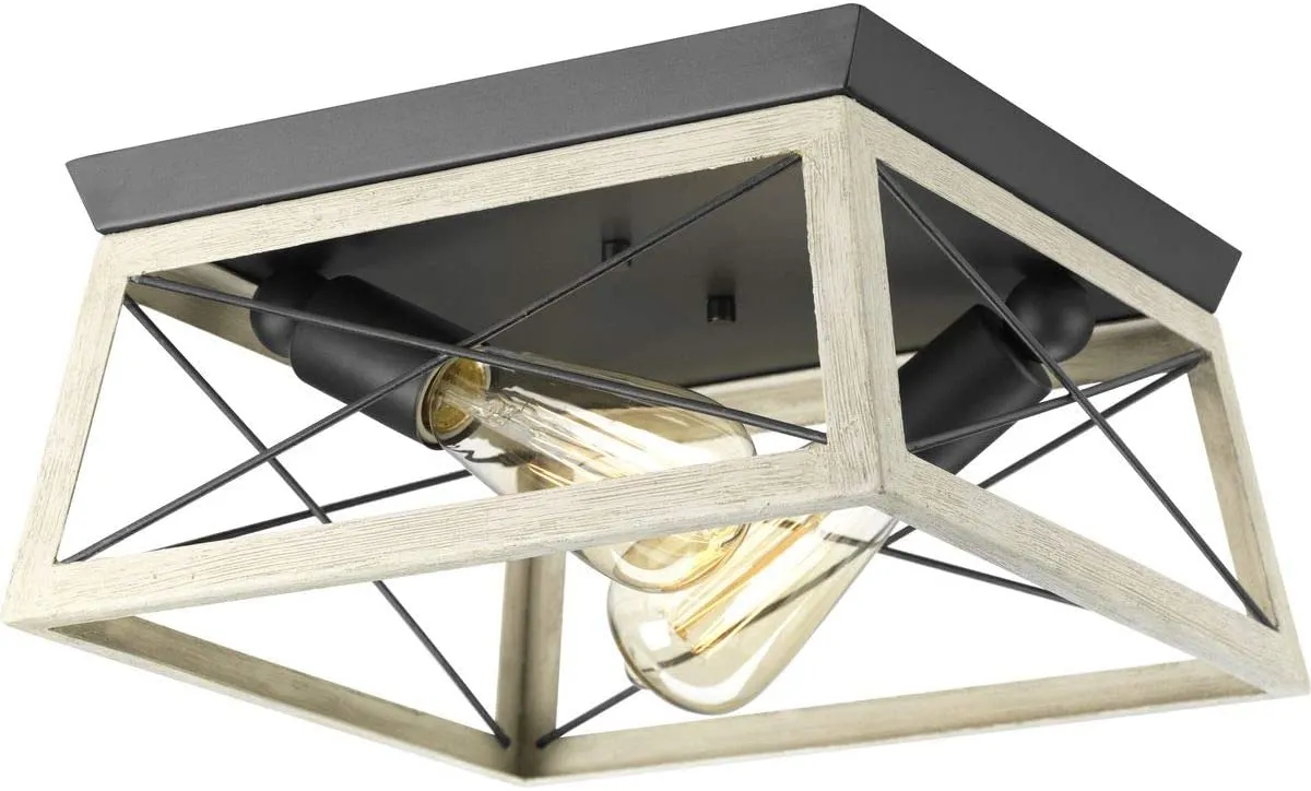 Progress Lighting P350039-143 Briarwood Two-Light Flush Mount, Graphite