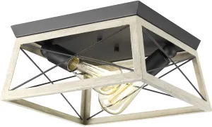 Progress Lighting P350039-143 Briarwood Two-Light Flush Mount, Graphite