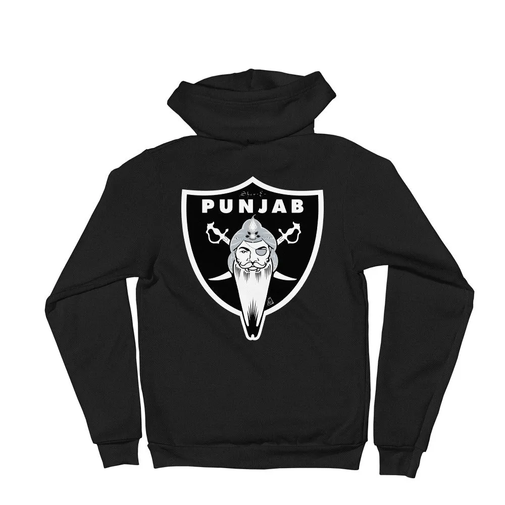 PUNJAB - CLASSIC ZIP UP - BLACK HOODIE