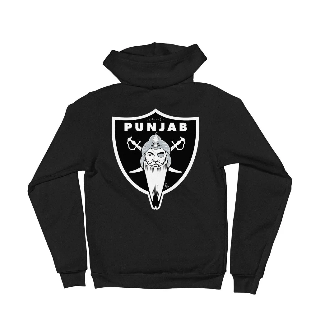 PUNJAB - ICON - CLASSIC ZIP UP HOODIE FRNT & BACK PRINT