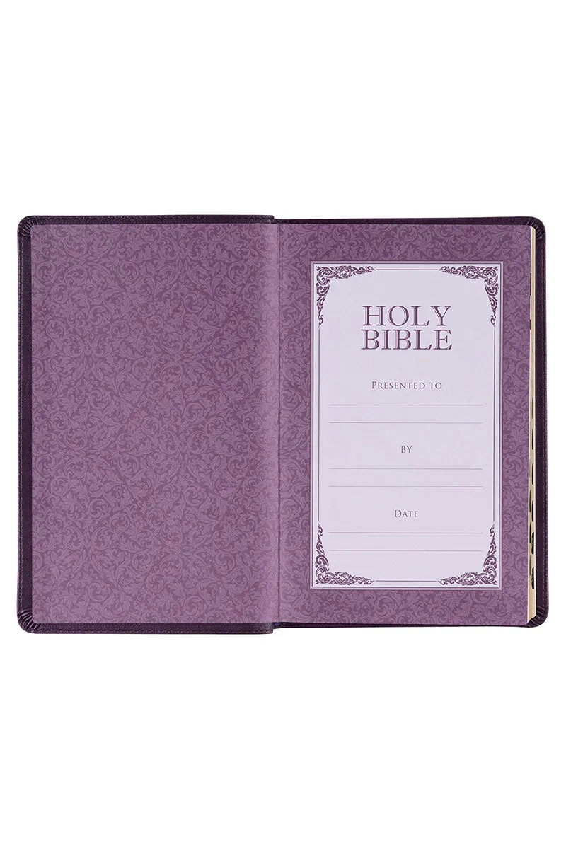 Purple Faux Leather KJV Deluxe Gift Bible with Thumb Index