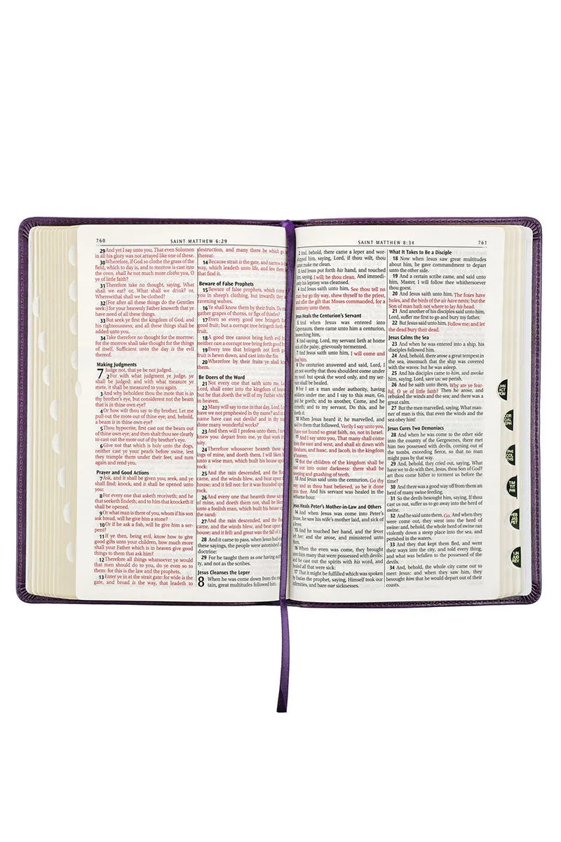 Purple Faux Leather KJV Deluxe Gift Bible with Thumb Index