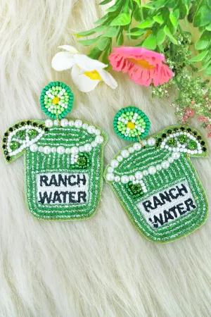 Ranch Water Seed Bead and Crystal Earrings