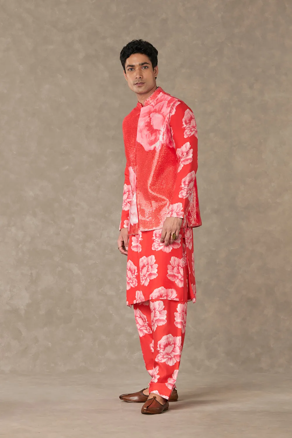 Red Nurvi Sitara Bundi Set
