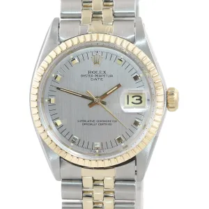 Rolex Date 1505 Two Tone 14k Gold 34mm Jubilee Band Gold Steel Watch Silver