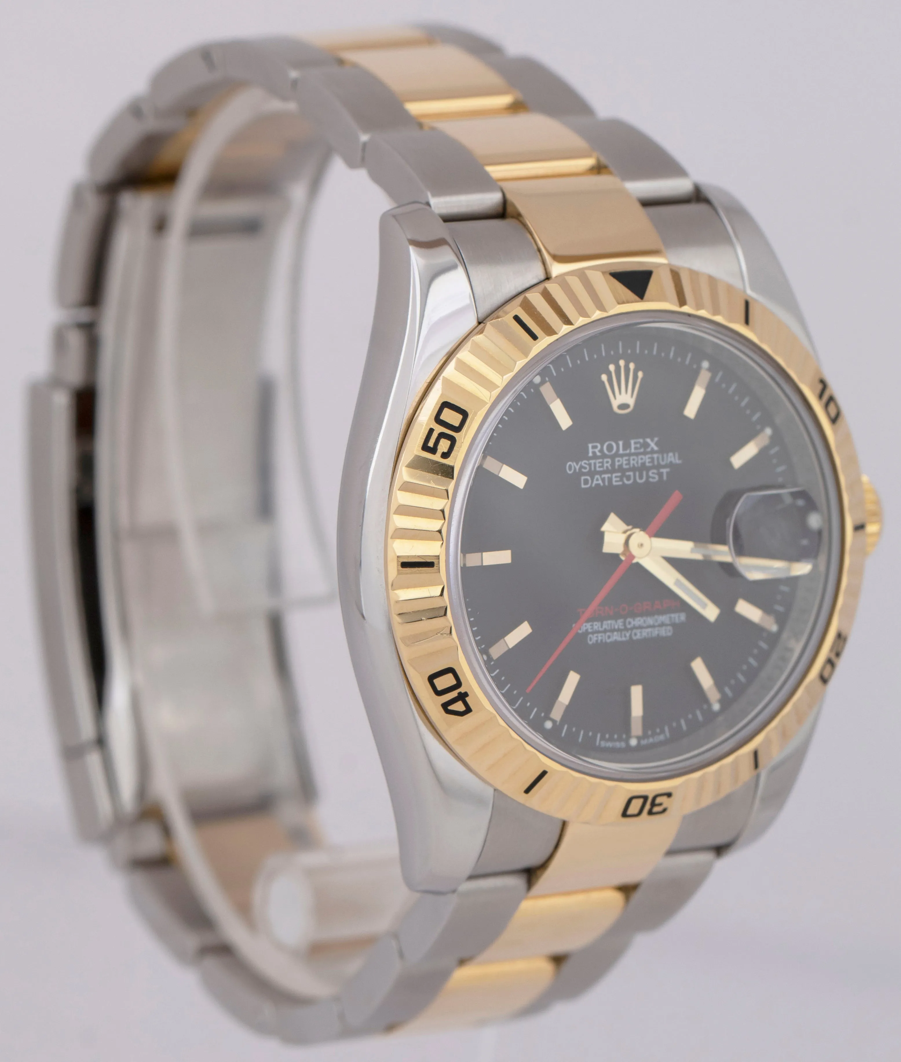 Rolex DateJust 116263 Turn-O-Graph 36mm Thunderbird Two-Tone 18K Gold Watch