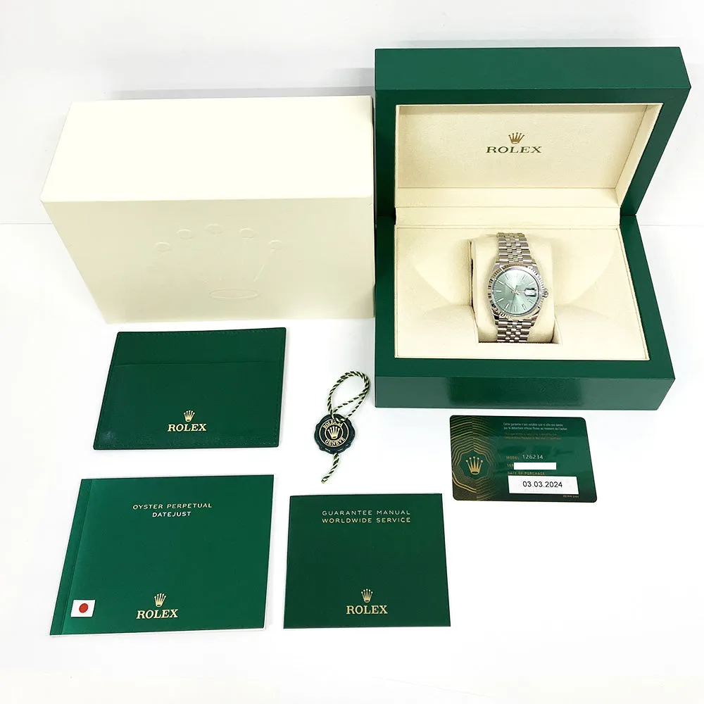 Rolex Datejust 126234 Mint Green Dial Mar 2024