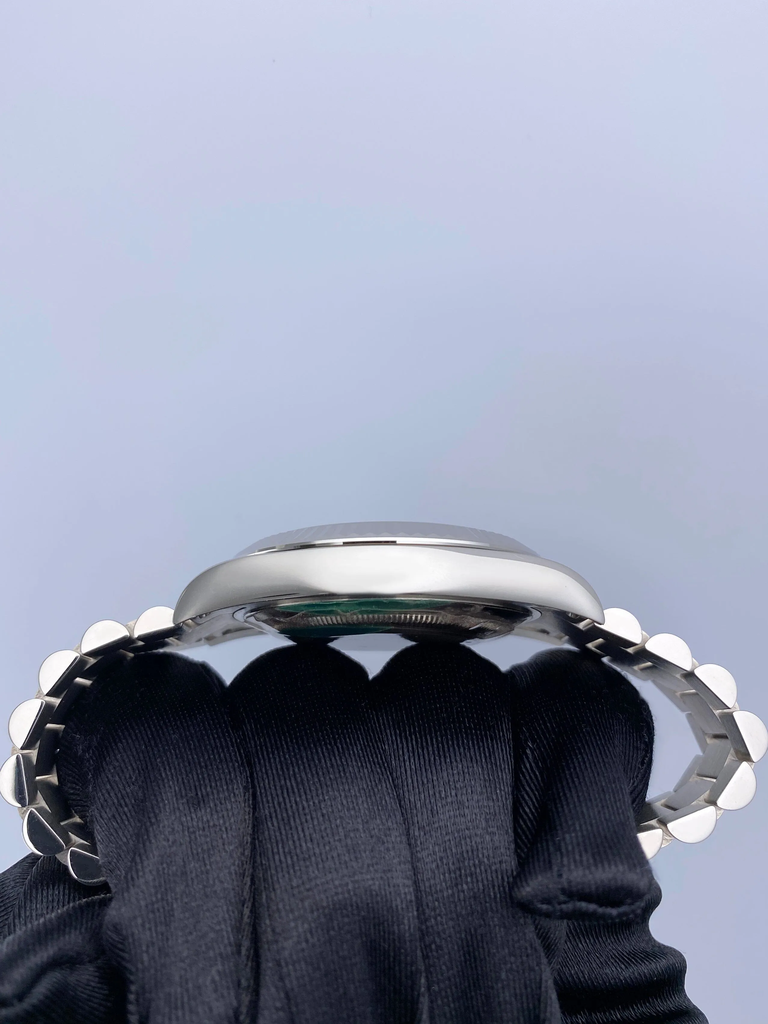 Rolex Day-Date 41 218239 Diamond Black Dial 18K White Gold Mens Watch Box Papers