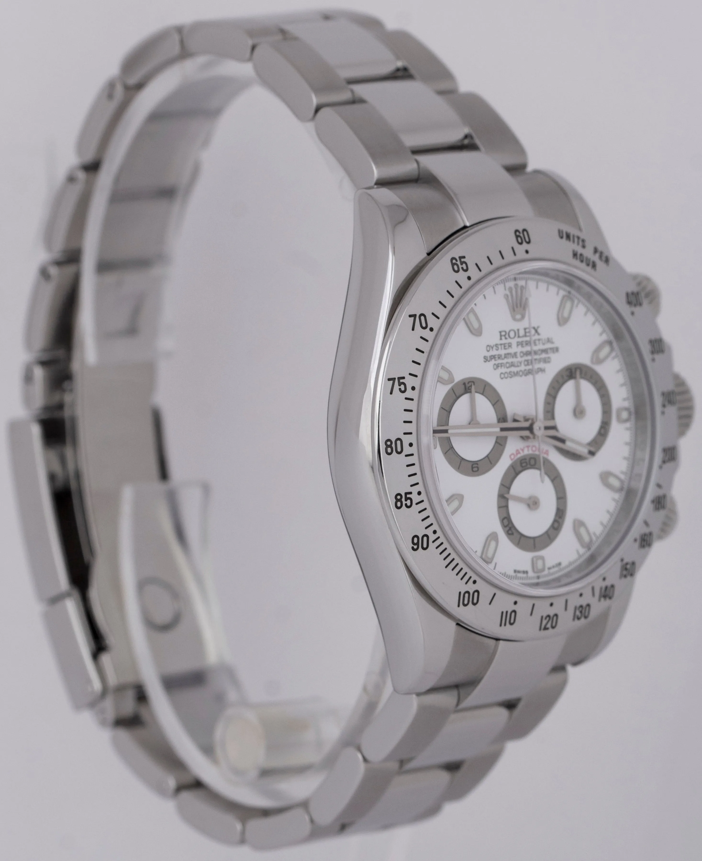 Rolex Daytona Cosmograph White REHAUT Stainless Steel 40mm Oyster Watch 116520