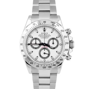 Rolex Daytona Cosmograph White REHAUT Stainless Steel 40mm Oyster Watch 116520