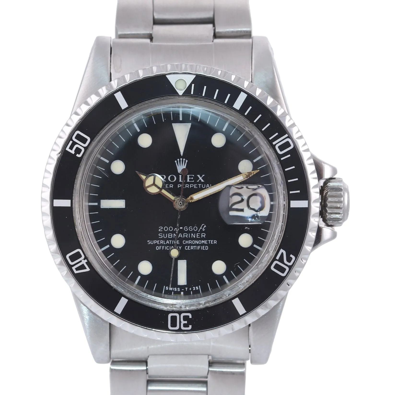 Rolex Submariner 1680 Stainless Steel Vintage Watch Oyster Bracelet 93150 Matte