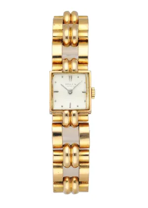 Rolex Vintage Square Dome Rose Gold Watch