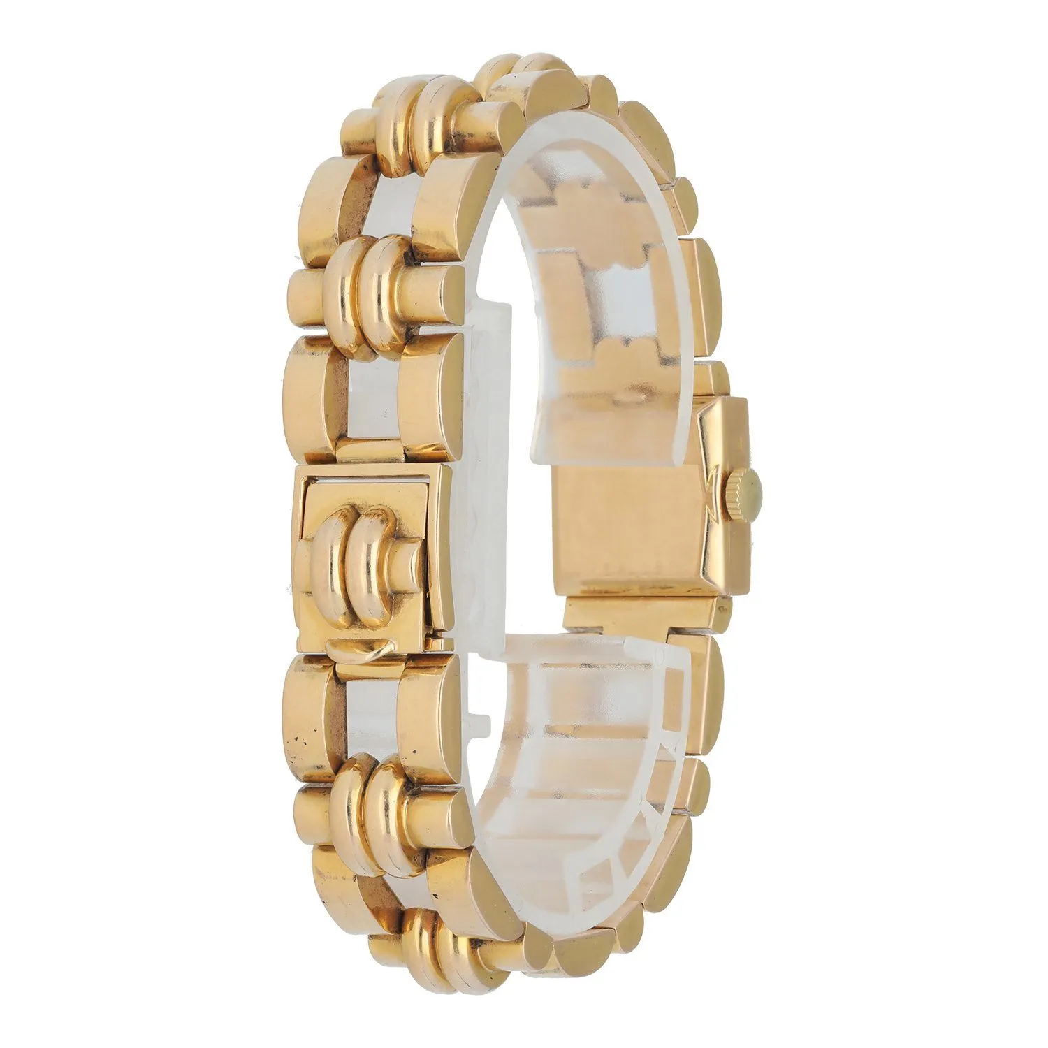 Rolex Vintage Square Dome Rose Gold Watch