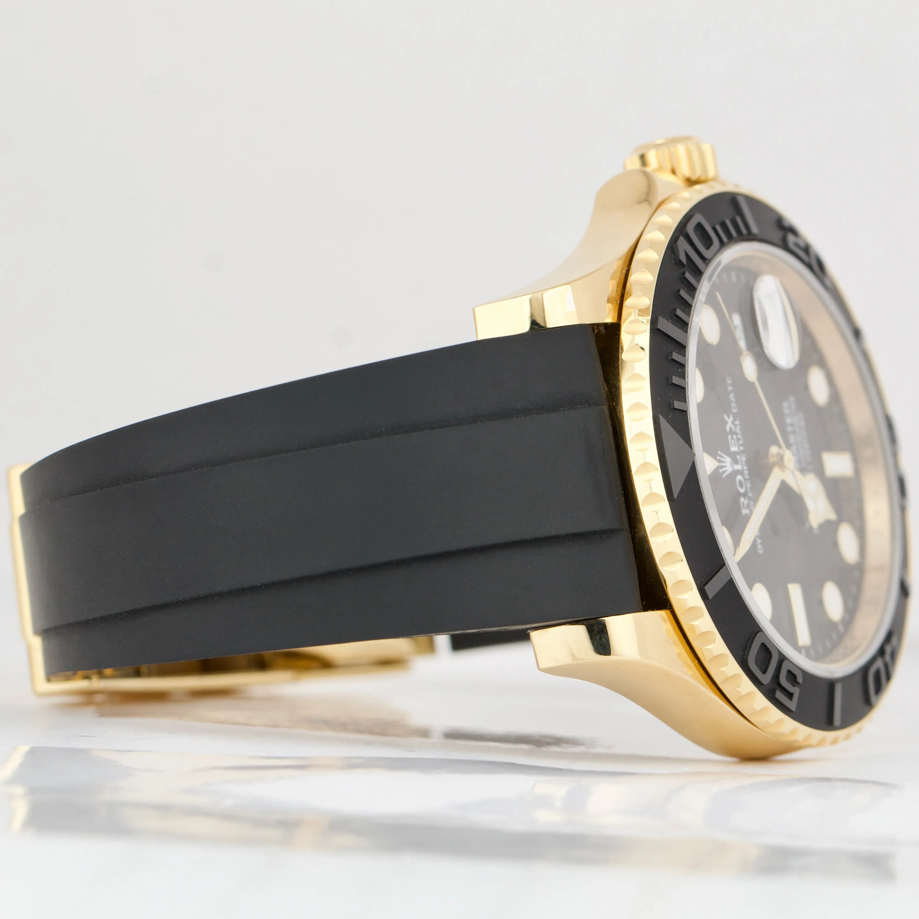 Rolex Yacht-Master 18K Yellow Gold Oysterflex BLACK 42mm 226658 Date Watch BOX