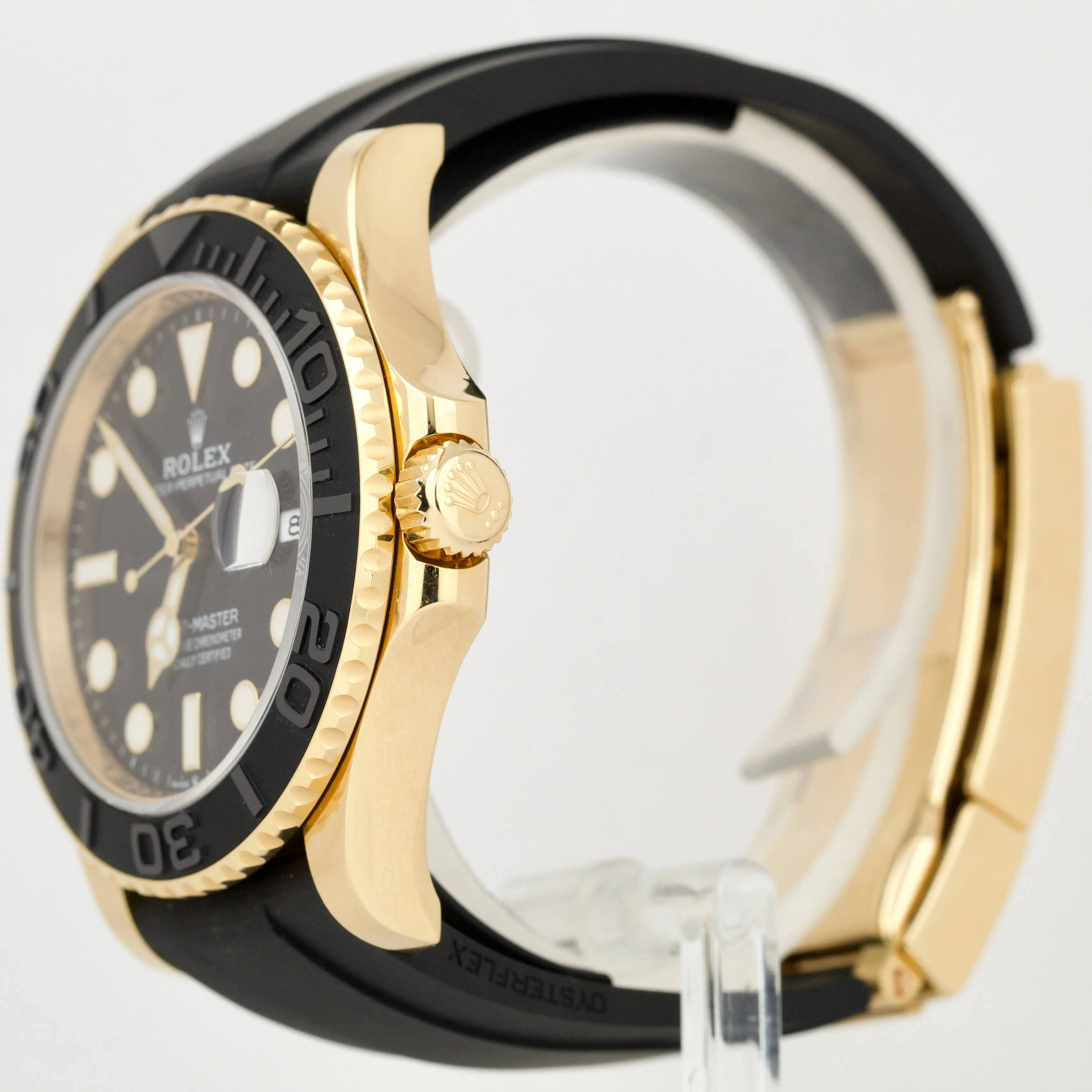 Rolex Yacht-Master 18K Yellow Gold Oysterflex BLACK 42mm 226658 Date Watch BOX