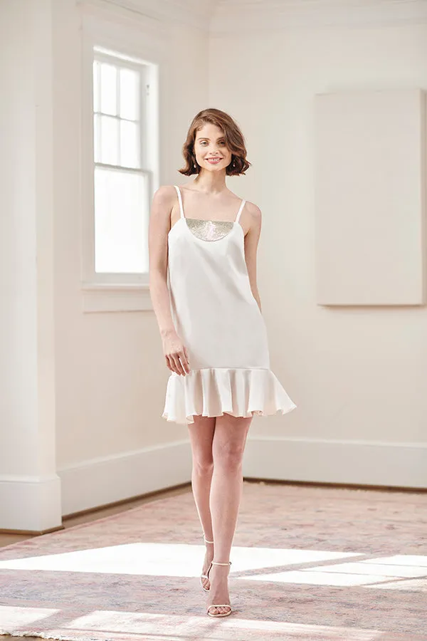 Ross Off White Gatsby-Inspired Beaded Rehearsal & Wedding Reception Dress