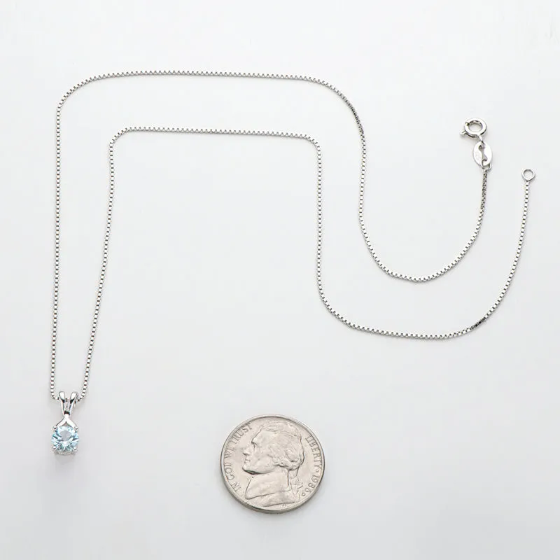 Round Cut Blue Topaz/Amethyst Natural Gemstone Pendant Necklace
