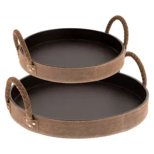 Round Leather Tray