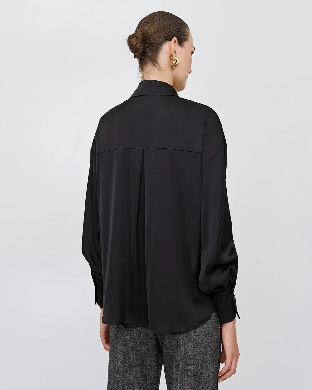 SALE Satin Blouse- Black