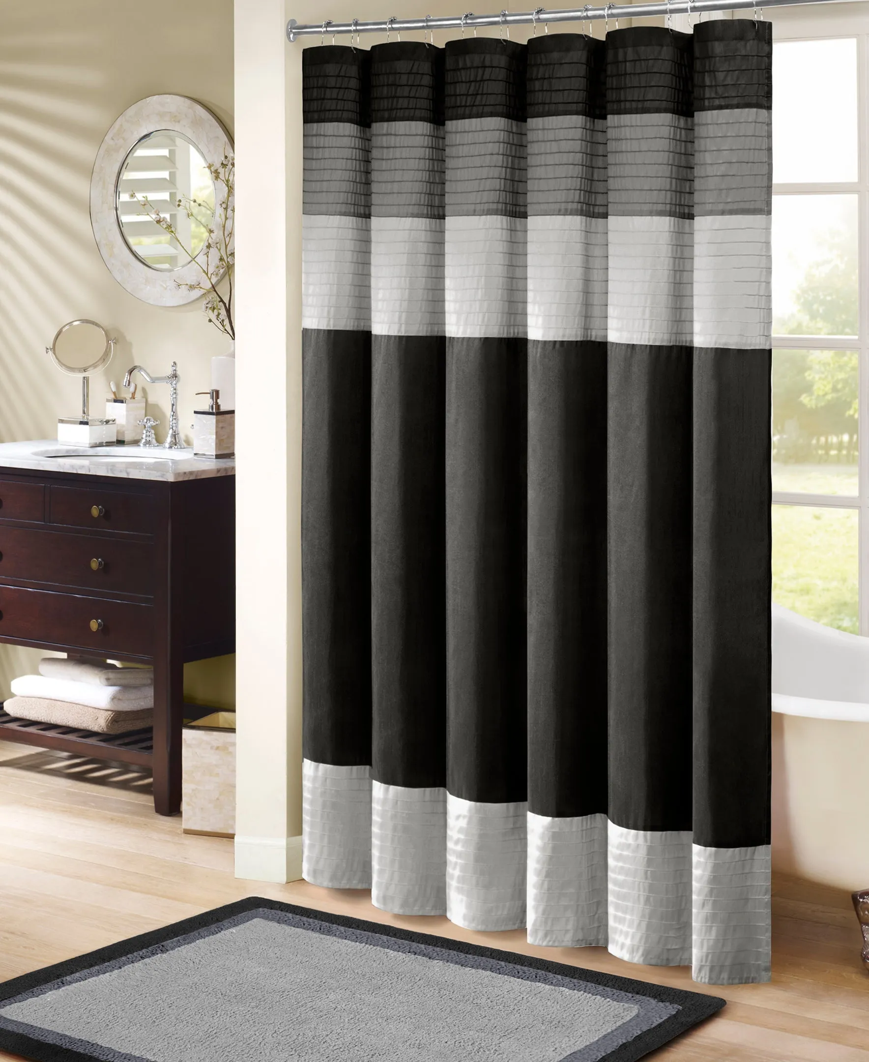 Salem Faux Silk Shower Curtain